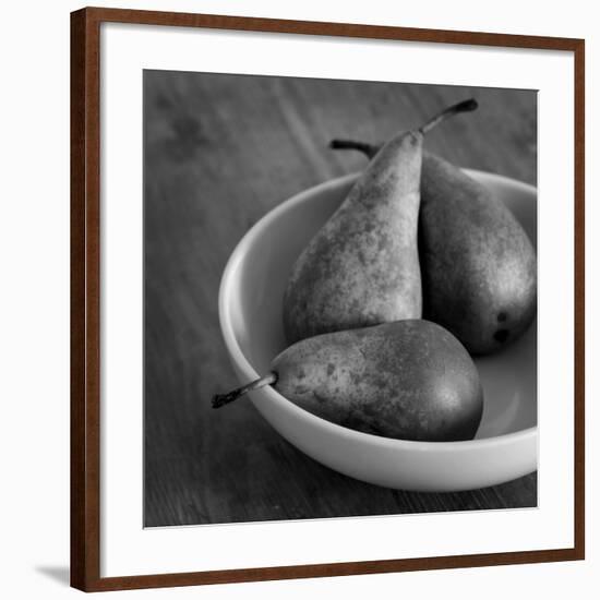 3 Pears in a Bowl BW-Tom Quartermaine-Framed Giclee Print