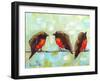 3 Robins on a wire-Karrie Evenson-Framed Art Print