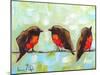 3 Robins on a wire-Karrie Evenson-Mounted Art Print