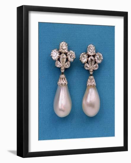 30:'Mancini Pearls', Earrings Given by Louis Xiv to Maria Mancini, C.Mid-17th Century-null-Framed Giclee Print