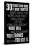 30 Years From Now (Black) Motivational-null-Stretched Canvas