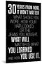 30 Years From Now (Black) Motivational-null-Mounted Poster