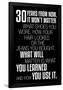 30 Years From Now (Black) Motivational-null-Framed Poster