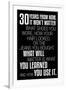 30 Years From Now (Black) Motivational-null-Framed Art Print