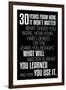 30 Years From Now (Black) Motivational-null-Framed Art Print