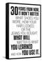 30 Years From Now (White) Motivational-null-Framed Stretched Canvas