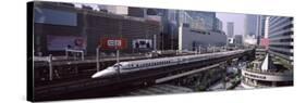 300 Series Shinkansen Train Leaving Railroad Station, Tokyo Prefecture, Kanto Region, Honshu, Japan-null-Stretched Canvas