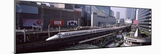 300 Series Shinkansen Train Leaving Railroad Station, Tokyo Prefecture, Kanto Region, Honshu, Japan-null-Mounted Premium Photographic Print