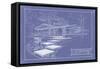 301 Cypress Dr. Blueprint - Inverse-Larry Hunter-Framed Stretched Canvas