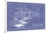 301 Cypress Dr. Blueprint - Inverse-Larry Hunter-Framed Giclee Print