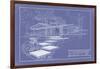 301 Cypress Dr. Blueprint - Inverse-Larry Hunter-Framed Giclee Print