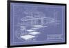 301 Cypress Dr. Blueprint - Inverse-Larry Hunter-Framed Giclee Print