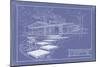 301 Cypress Dr. Blueprint - Inverse-Larry Hunter-Mounted Giclee Print