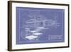 301 Cypress Dr. Blueprint - Inverse-Larry Hunter-Framed Giclee Print