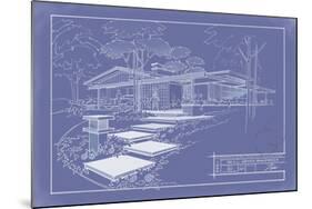 301 Cypress Dr. Blueprint - Inverse-Larry Hunter-Mounted Giclee Print