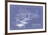 301 Cypress Dr. Blueprint - Inverse-Larry Hunter-Framed Giclee Print