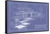 301 Cypress Dr. Blueprint - Inverse-Larry Hunter-Framed Stretched Canvas