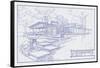 301 Cypress Dr. Blueprint-Larry Hunter-Framed Stretched Canvas