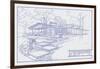 301 Cypress Dr. Blueprint-Larry Hunter-Framed Giclee Print