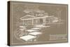 301 Cypress Dr. Sepia - Inverse-Larry Hunter-Stretched Canvas