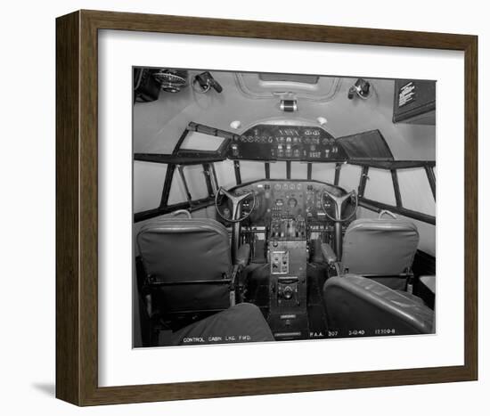 307 Stratoliner Flight Deck, 1940-null-Framed Art Print