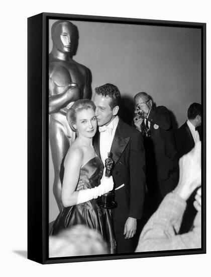 30th Annual Academy Awards, 1957. Joanne Woodward "The Three Faces of Eve" And Paul Newman-null-Framed Stretched Canvas