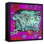 322 - Cosmic Green Cow-MADdogART-Framed Stretched Canvas