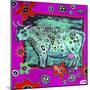 322 - Cosmic Green Cow-MADdogART-Mounted Giclee Print