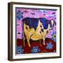 323 - Pink Cow-MADdogART-Framed Giclee Print