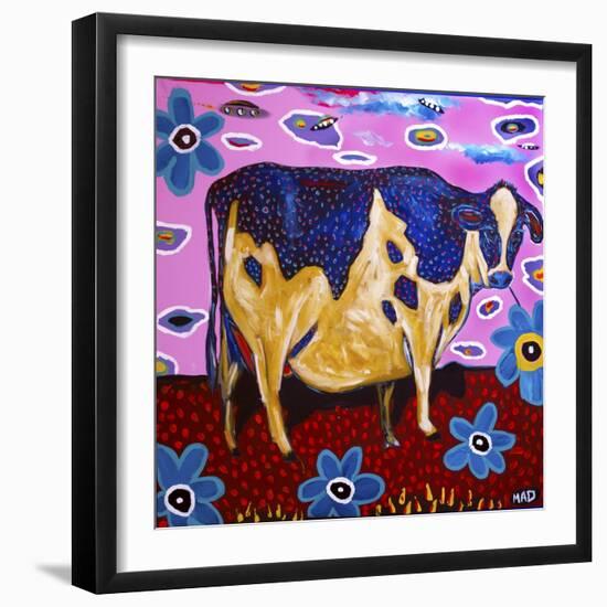 323 - Pink Cow-MADdogART-Framed Giclee Print