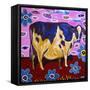 323 - Pink Cow-MADdogART-Framed Stretched Canvas