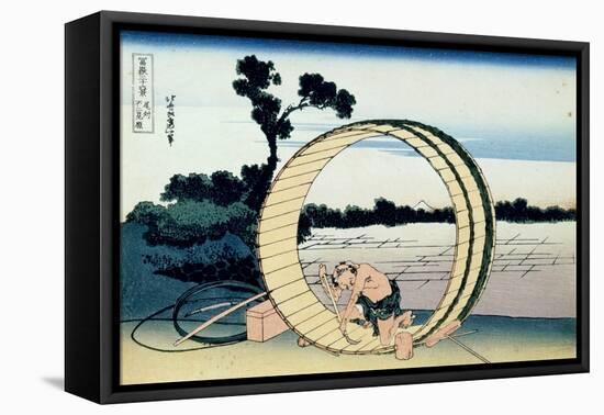 36 Views of Mount Fuji, no. 10: Fujimigahara in the Owari Province-Katsushika Hokusai-Framed Stretched Canvas