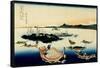 36 Views of Mount Fuji, no. 12: Tsukada Island in the Musashi Province-Katsushika Hokusai-Framed Stretched Canvas