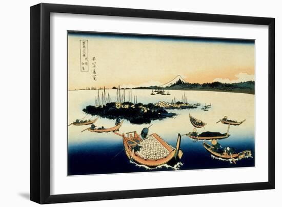 36 Views of Mount Fuji, no. 12: Tsukada Island in the Musashi Province-Katsushika Hokusai-Framed Giclee Print