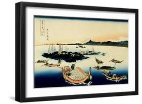 36 Views of Mount Fuji, no. 12: Tsukada Island in the Musashi Province-Katsushika Hokusai-Framed Giclee Print
