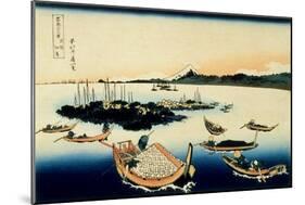 36 Views of Mount Fuji, no. 12: Tsukada Island in the Musashi Province-Katsushika Hokusai-Mounted Giclee Print
