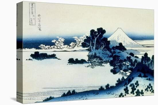 36 Views of Mount Fuji, no. 13: Shichiri Beach in Sagami Province-Katsushika Hokusai-Stretched Canvas