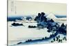 36 Views of Mount Fuji, no. 13: Shichiri Beach in Sagami Province-Katsushika Hokusai-Stretched Canvas