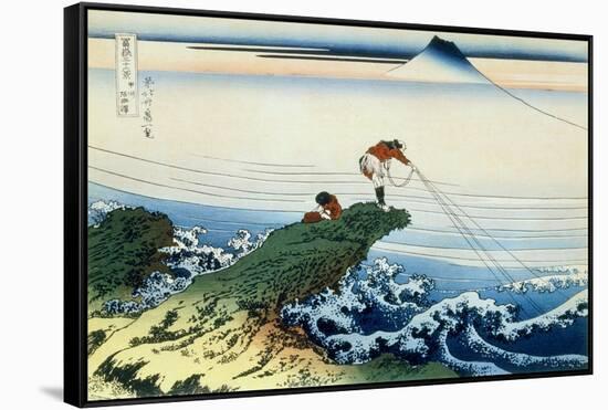 36 Views of Mount Fuji, no. 15: Kajikazawa in Kai Province-Katsushika Hokusai-Framed Stretched Canvas