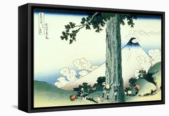 36 Views of Mount Fuji, no. 16: Mishima Pass in Kai Province-Katsushika Hokusai-Framed Stretched Canvas