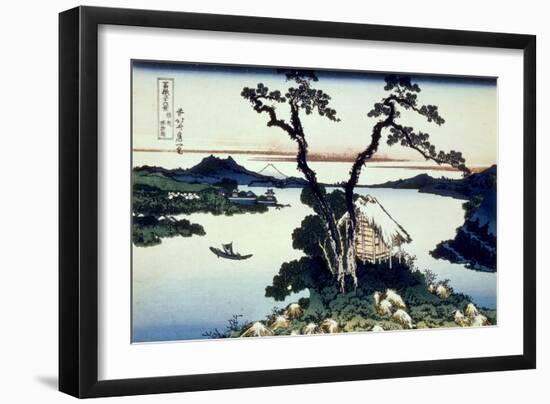 36 Views of Mount Fuji, no. 17: Lake Suwa in the Shinano Province-Katsushika Hokusai-Framed Giclee Print