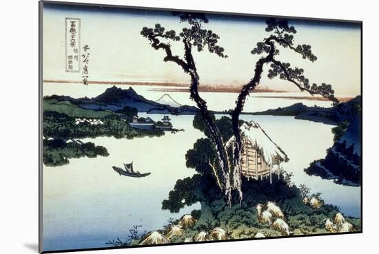 36 Views of Mount Fuji, no. 17: Lake Suwa in the Shinano Province-Katsushika Hokusai-Mounted Giclee Print