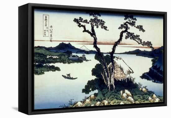 36 Views of Mount Fuji, no. 17: Lake Suwa in the Shinano Province-Katsushika Hokusai-Framed Stretched Canvas