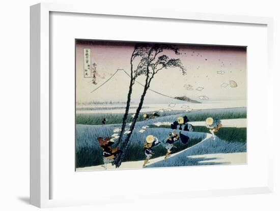 36 Views of Mount Fuji, no. 18: Ejiri in the Suruga Province-Katsushika Hokusai-Framed Giclee Print