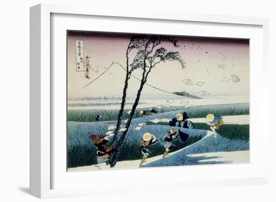 36 Views of Mount Fuji, no. 18: Ejiri in the Suruga Province-Katsushika Hokusai-Framed Giclee Print