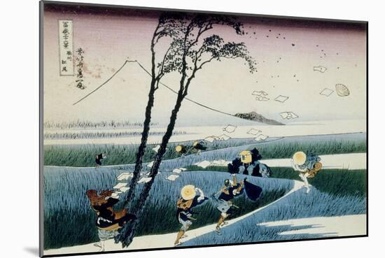 36 Views of Mount Fuji, no. 18: Ejiri in the Suruga Province-Katsushika Hokusai-Mounted Giclee Print