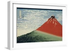 36 Views of Mount Fuji, no. 2: Mount Fuji in Clear Weather (Red Fuji)-Katsushika Hokusai-Framed Giclee Print
