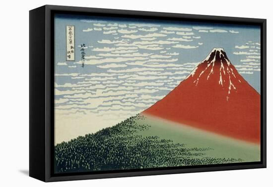 36 Views of Mount Fuji, no. 2: Mount Fuji in Clear Weather (Red Fuji)-Katsushika Hokusai-Framed Stretched Canvas