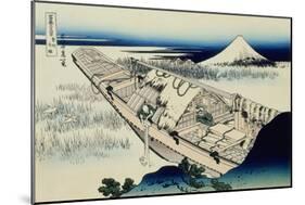 36 Views of Mount Fuji, no. 20: Ushibori in the Hitachi Province-Katsushika Hokusai-Mounted Giclee Print