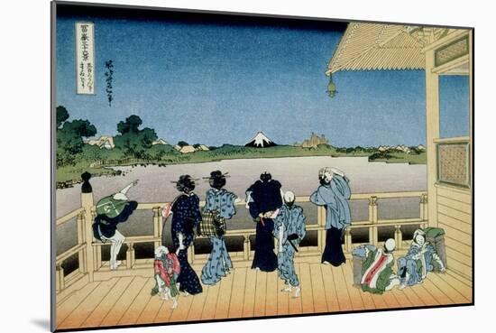 36 Views of Mount Fuji, no. 23: Sazai Hall at the Temple of 500 Rakans-Katsushika Hokusai-Mounted Giclee Print